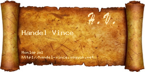 Handel Vince névjegykártya